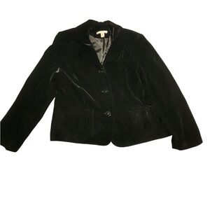 JM Collection Black Velvet Blazer